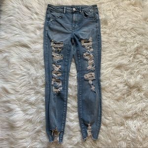 American Eagle Hi Rise Stretch Destroyed Jegging